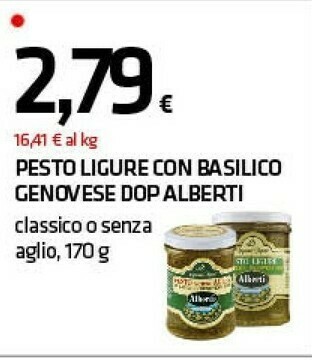 Superconti Alberti Pesto Ligure Con Basilico Genovese Dop offerta