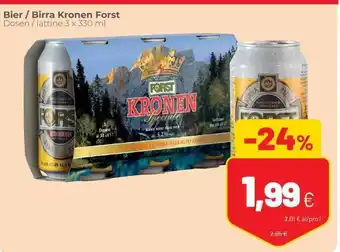 Coop Bier/Birra Kronen Forst Dosen / lattine 3x330 ml offerta