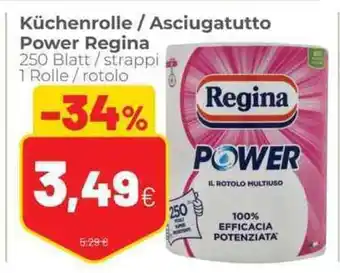 Coop Regina Power Küchenrolle/ Asciugatutto 250 Blatt/strappi 1 Rolle / rotolo offerta
