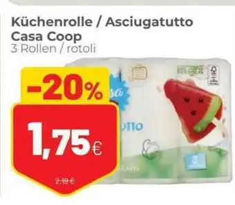 Coop Küchenrolle/Asciugatutto Casa Coop 3 Rollen / rotoli offerta