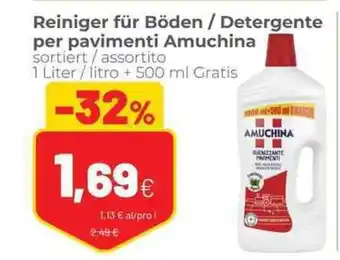 Coop Reiniger für Böden / Detergente per pavimenti Amuchina sortiert / assortito 1 Liter/ litro + 500 ml Gratis offerta