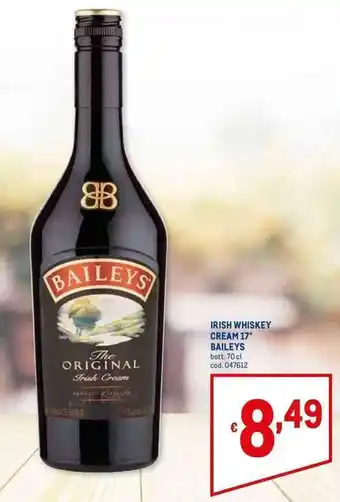 Metro Baileys Irish Whiskey Cream 17° 70 cl offerta
