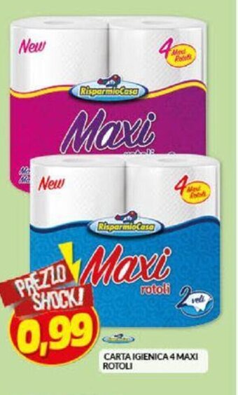 Risparmio Casa Carta Igienica 4 maxi Rotoli offerta