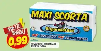 Risparmio Casa Tovaglioli 33 x 33 Maxi Scorta 1 velo offerta