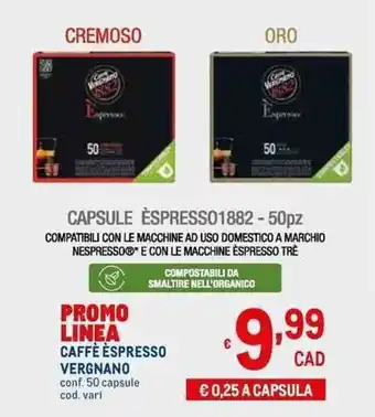 Metro Vergnano Caffè Espresso 50 capsule offerta
