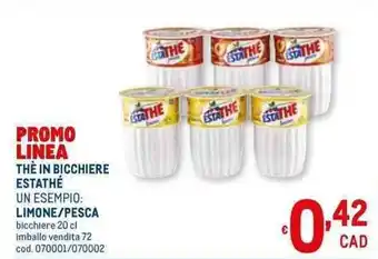 Metro EstaThè Thè in Bicchiere Limone/Pesca 20 cl offerta