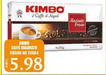 Big Food Kimbo Caffè Macinato Fresco 250gr x4 offerta