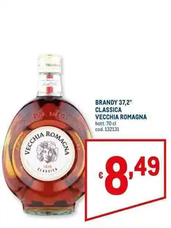 Metro Vecchia Romagna Brandy 37,2° Classica 70 cl offerta