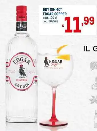 Metro Dry Gin 40° Edgar Sopper 100 cl offerta