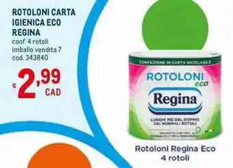 Metro Regina Rotoloni Carta Igienica Eco 4 rotoli offerta