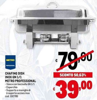 Metro Metro Professional Chafing Dish Inox GN 1/1 offerta