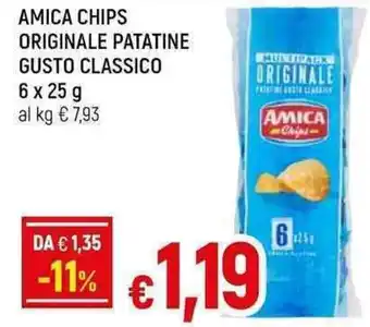 Famila Superstore Amica Chips Originale Patatine Gusto Classico 6 x 25 g offerta
