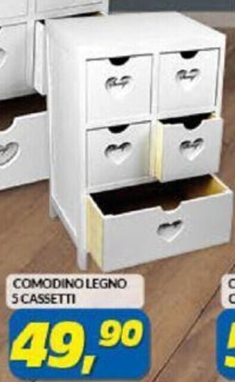 Risparmio Casa Comodino Legno 5 Cassetti offerta
