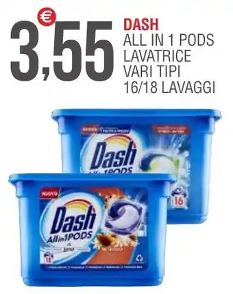 Caramico Dash All in 1 Pods Lavatrice Vari Tipi 16/18 Lavaggi offerta