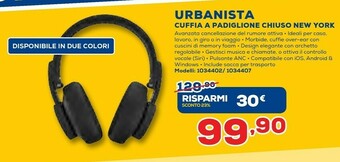 Euronics Urbanista New York Cuffia Padiglione Auricolare Nero offerta