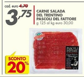 Carne Salada Del Trentino Pascoli Del Fattore 125 G