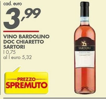 Italmark Sartori Vino Bardolino Chiaretto Doc offerta