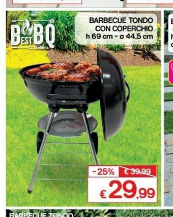Satur Barbecue Tondo Con Coperchio H 69 Cm offerta