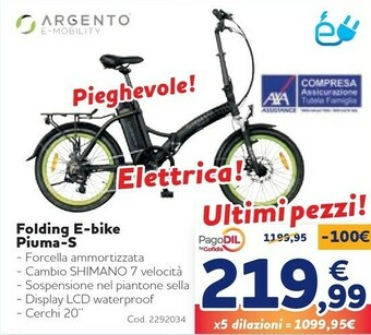 Argento Folding E-bike Piuma-S