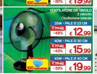 Satur Ventilatore offerta