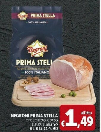 Deco Supermercati Negroni Prima Stella Prosciutto Cotto 100% Italiano offerta