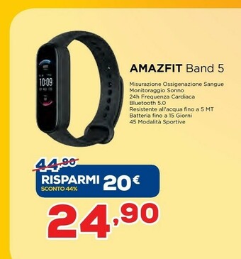 Euronics Amazfit Band 5 AMOLED Braccialetto Per Rilevamento Di Attività 2,79 Cm (1.1") Nero offerta