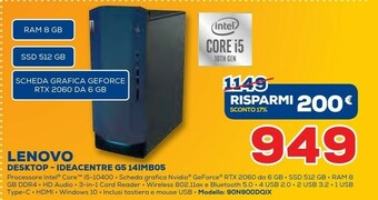 Euronics Lenovo Desktop Ideacentre G5 14IMB05 offerta