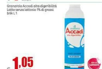 Elite Granarolo Accadi Senza Lattosio Biologico E Digeribile 1000 G(ml) offerta