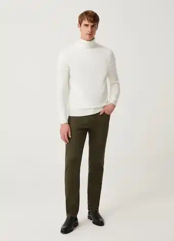 Pantalone slim fit con micro fantasia
