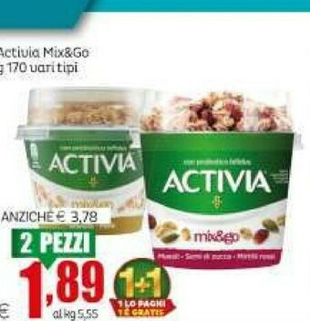 Elite Activia - Mix & Go Granola & Miele 170 G(ml) offerta