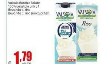 Elite Valsoia Bonta E Salute 100% Vegetale Bevanda Di Riso offerta