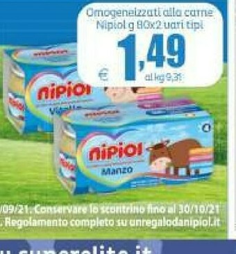 Elite Nipiol Omogeneizzati Alla Carne offerta