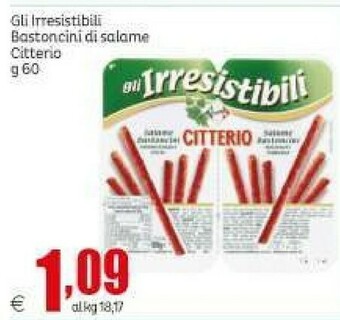 Elite Citterio Gli Irresistibili Salame Bastoncini 60 G(ml) offerta