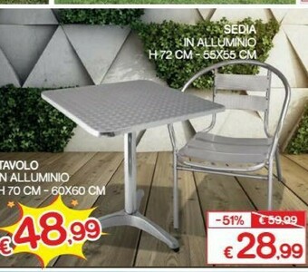 Satur Sedia In Alluminio H72 Cm offerta