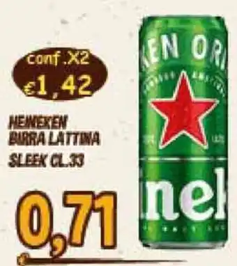 Big Food Heineken Birra Lattina Sleek 33cl. offerta