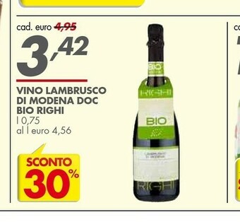 Italmark Righi Vino Lambrusco Di Modena Doc Bio offerta