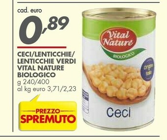 Vital Nature - Ceci Biologici 400 G(ml)