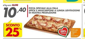 Pizza Speciale Alla Pala Speck E Mascarpone A Lunga Lievitazione Di Nostra Produzione