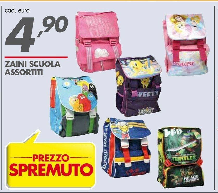 Zaini on sale scuola offerte