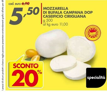 Italmark Cirigliana Mozzarella Di Bufala Campana offerta