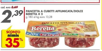 Italmark Beretta Pancetta Affumicata A Cubetti 180 G(ml) offerta
