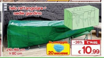 Satur Telo Rettangolare Sedie Giardino offerta