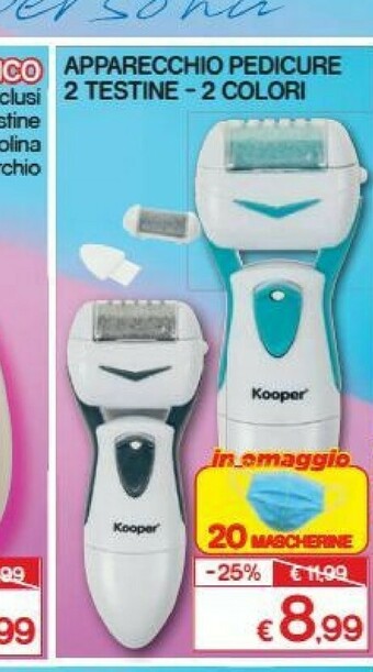 Kooper Apparecchio Pedicure 2 Testine-2 Colori