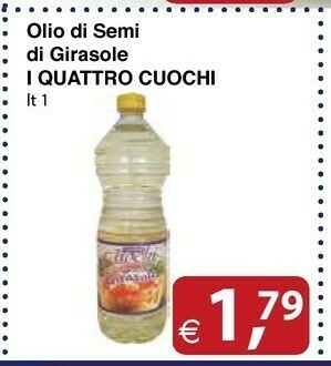 Docks Cash&Carry I quattro cuochi Olio Di Semi Di Girasole 1000 G(ml) offerta