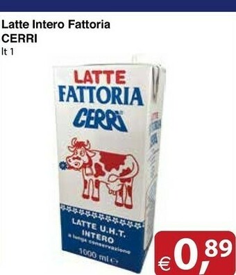 Docks Cash&Carry Fattoria Cerri - Latte UHT Parzialmente Scremato A Lunga Conservazione 1000 G(ml) offerta