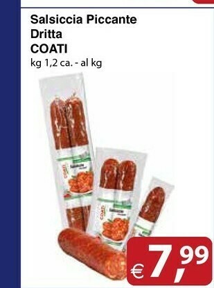 Coati Salsiccia Piccante Dritta 1200 G