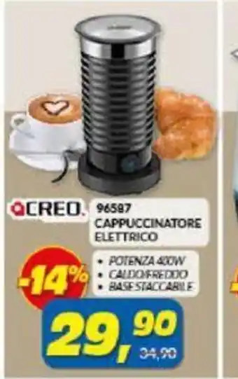 Risparmio Casa Creo 96587 Cappuccinatore Elettrico 400W offerta