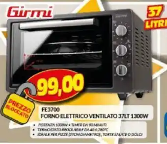 Risparmio Casa Girmi FE3700 Forno Elettrico Ventilato 37 Lt 1300W offerta