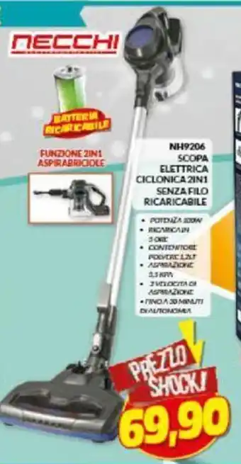 Risparmio Casa Scopa Elettrica Ciclonica 2 in 1 Senza Filo Ricaricabile offerta
