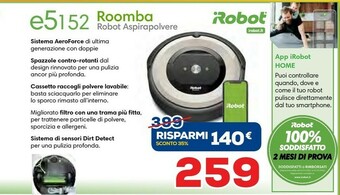 Euronics iRobot Roomba E5152 Aspirapolvere Robot Senza Sacchetto Nero, Rame offerta